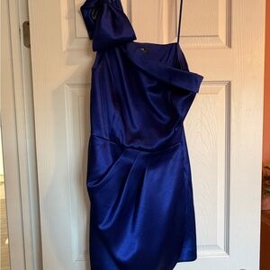Adrianna Papell One Shoulder Sapphire Dress